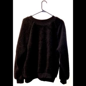 XL Fuzzy Black Fleece Sweater